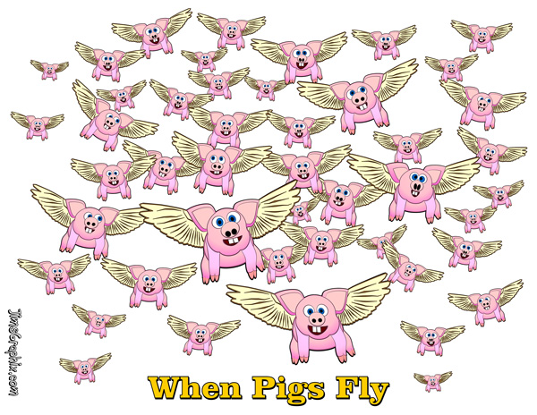 when pigs fly clipart - photo #44