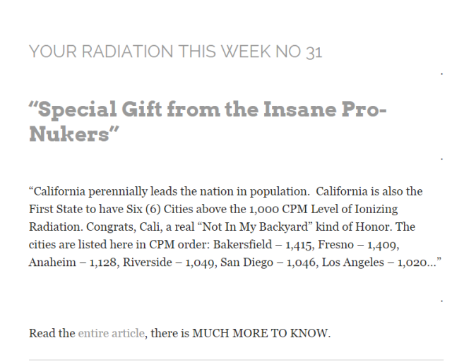 Your Radiation This Week No 31 